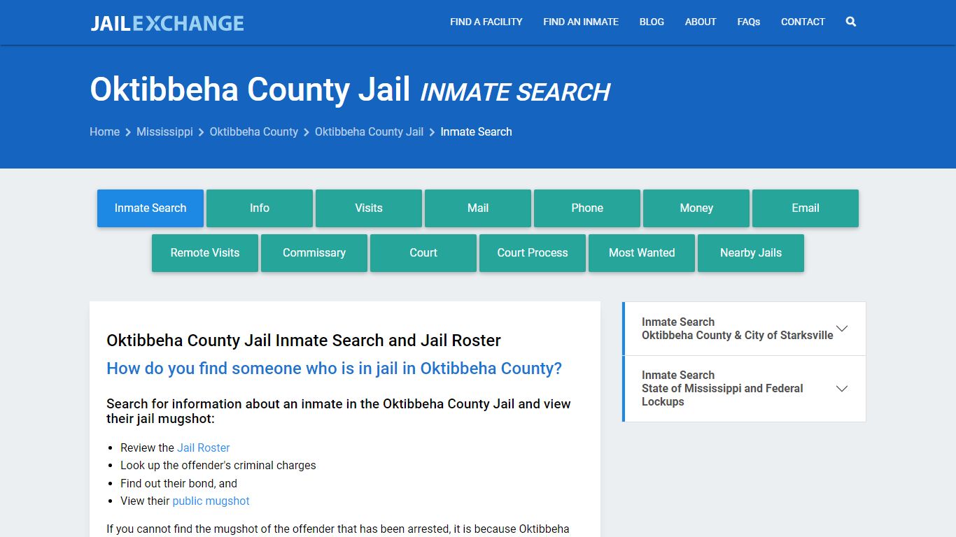 Inmate Search: Roster & Mugshots - Oktibbeha County Jail, MS