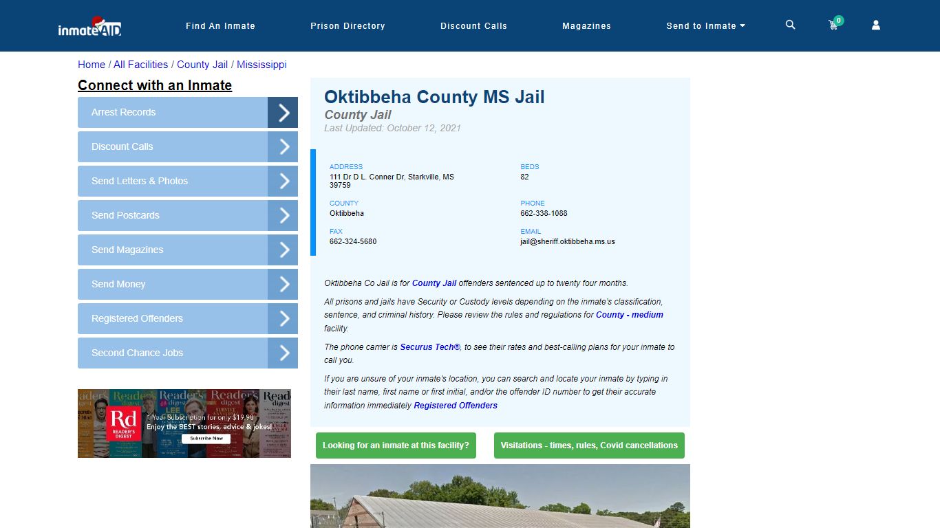 Oktibbeha County MS Jail - Inmate Locator - Starkville, MS